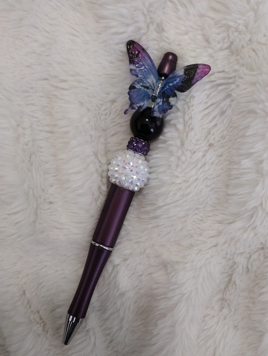 Handcrafted Other - Purple Butterfly Handcrafted Pen
